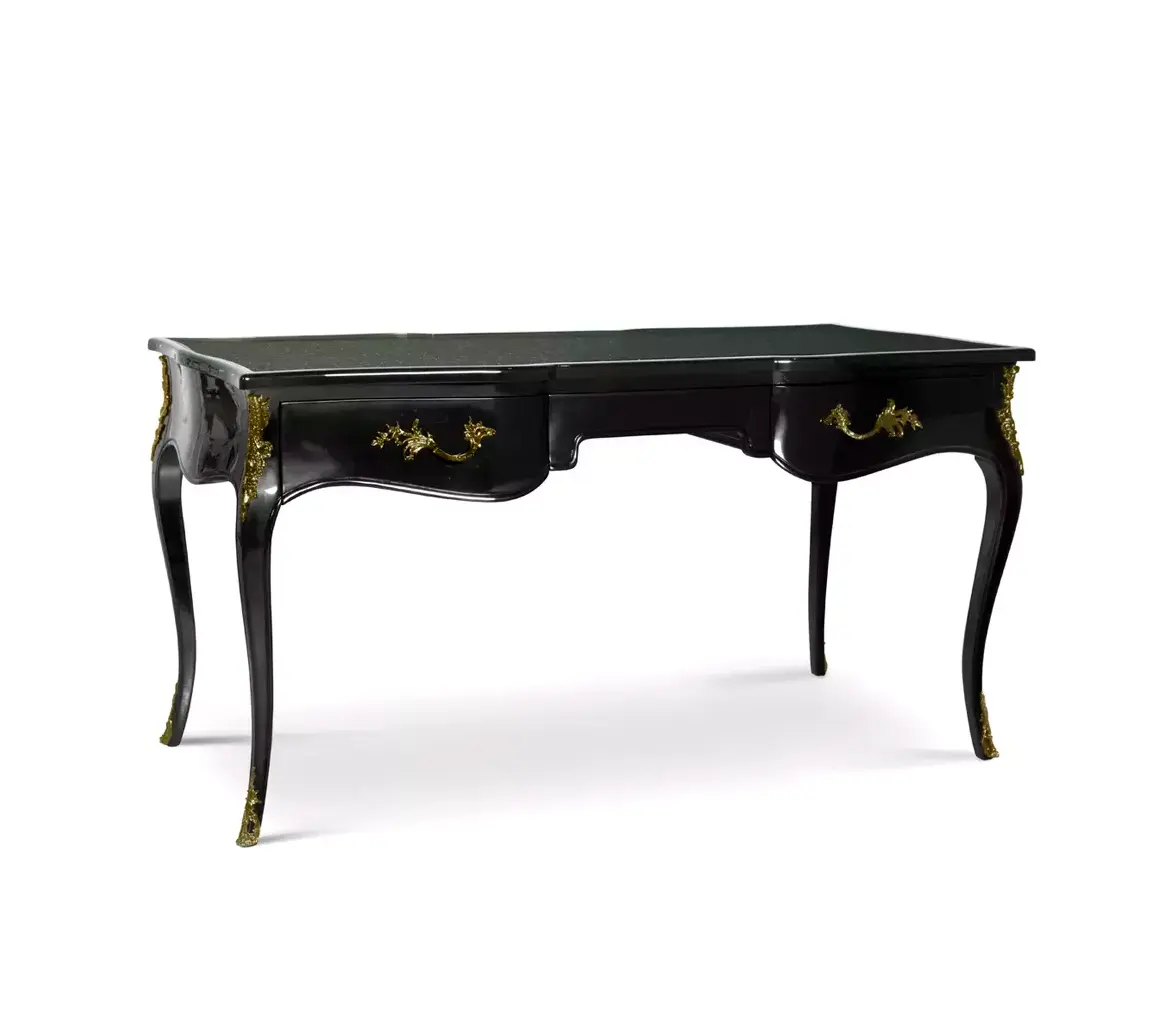 Exotique Pfauenfeder‑Ormolu‑Schreibtisch