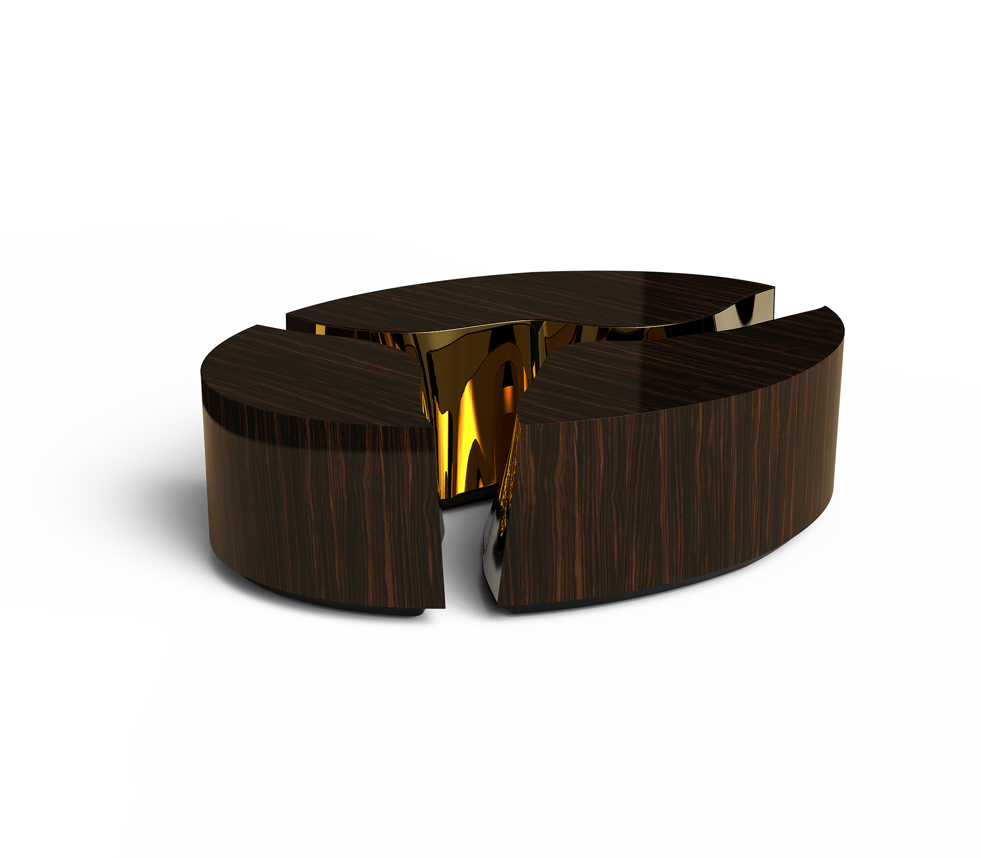Fissure Ovaler Ebenholz‑Couchtisch