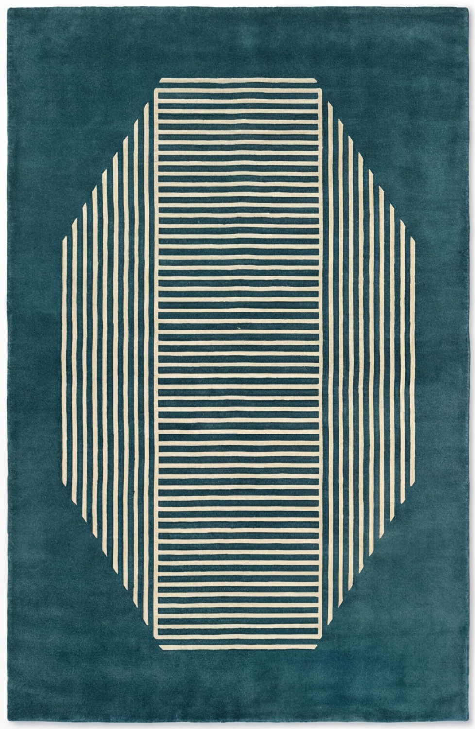 Octagon Lines Teal Teppich