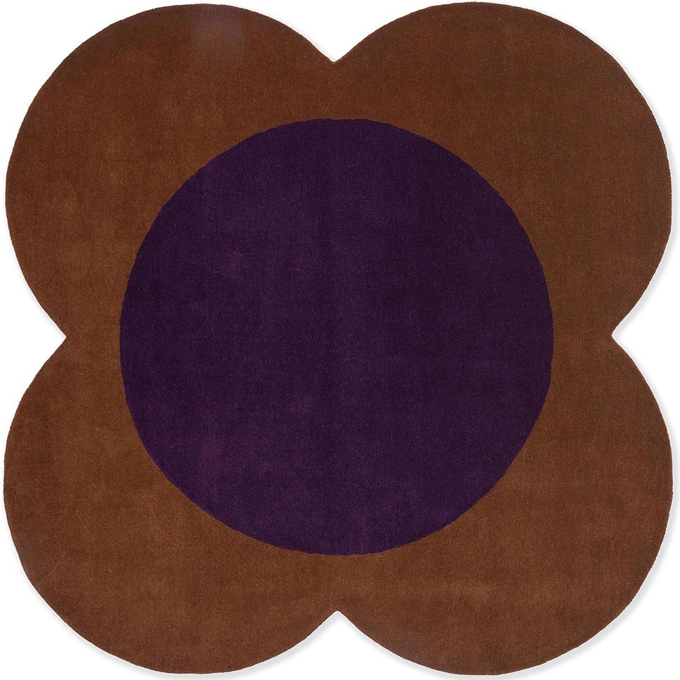 Flower Spot Kastanie/Violett 158401 Teppich | Größe: Ø 150 cm