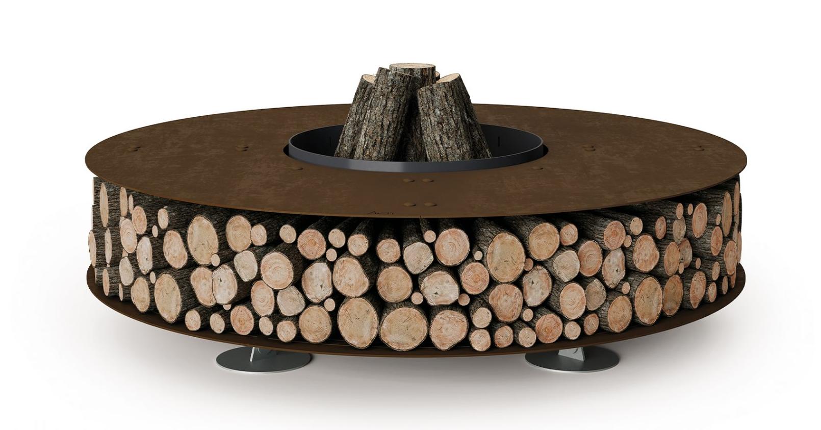 Zero Stahl‑Feuerstelle | Fertigstellung: Corten | Dimensions: Ø 100 cm