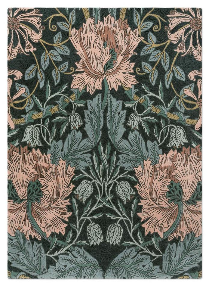 Honeysuckle & Tulip Teal Teppich | Größe: 170 × 240 cm