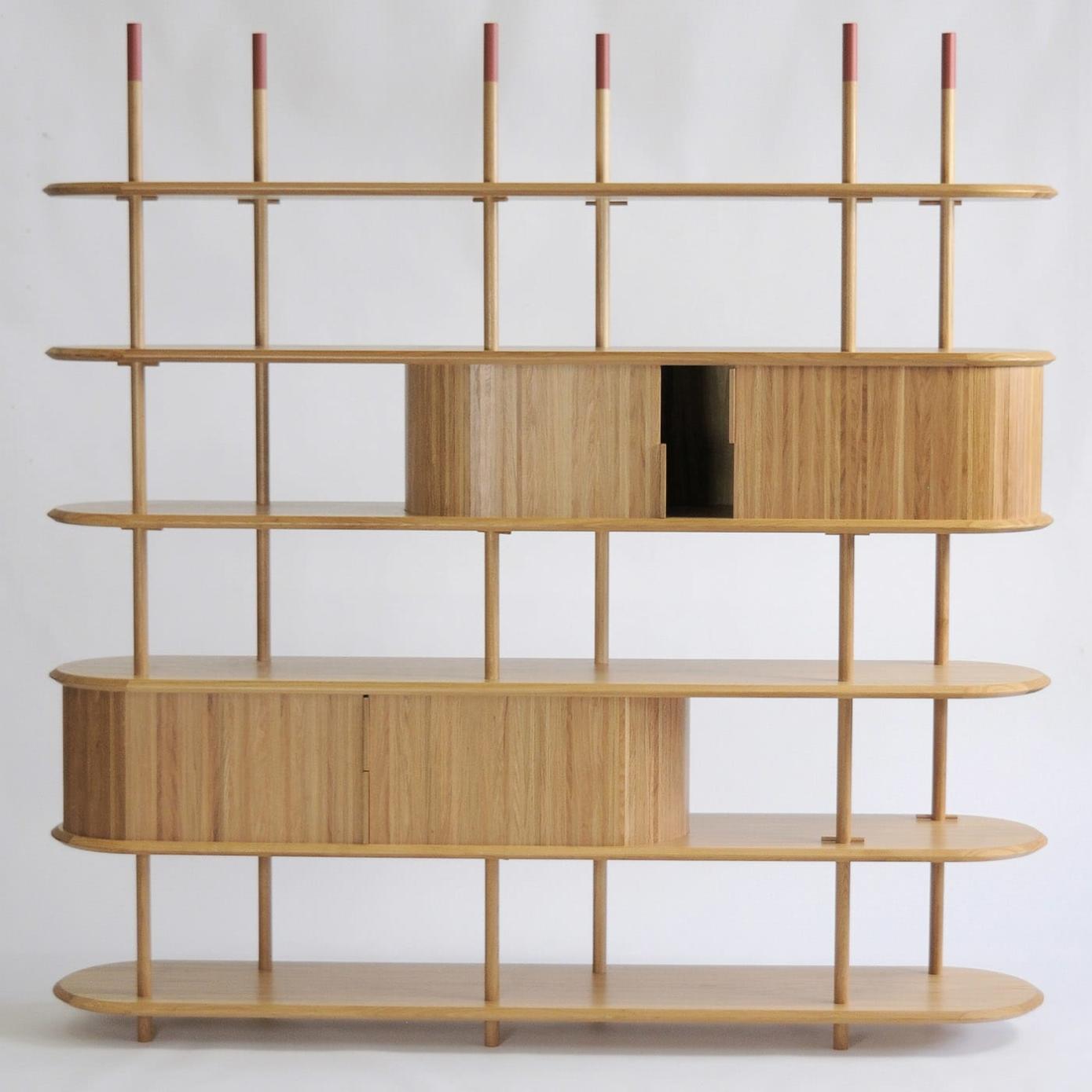 Modernes modulares Eichen-Bücherregal