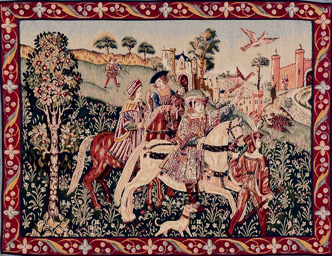 Rückkehr von der Jagd mit Rahmen Wandteppich | Größe: 75 x 100 cm