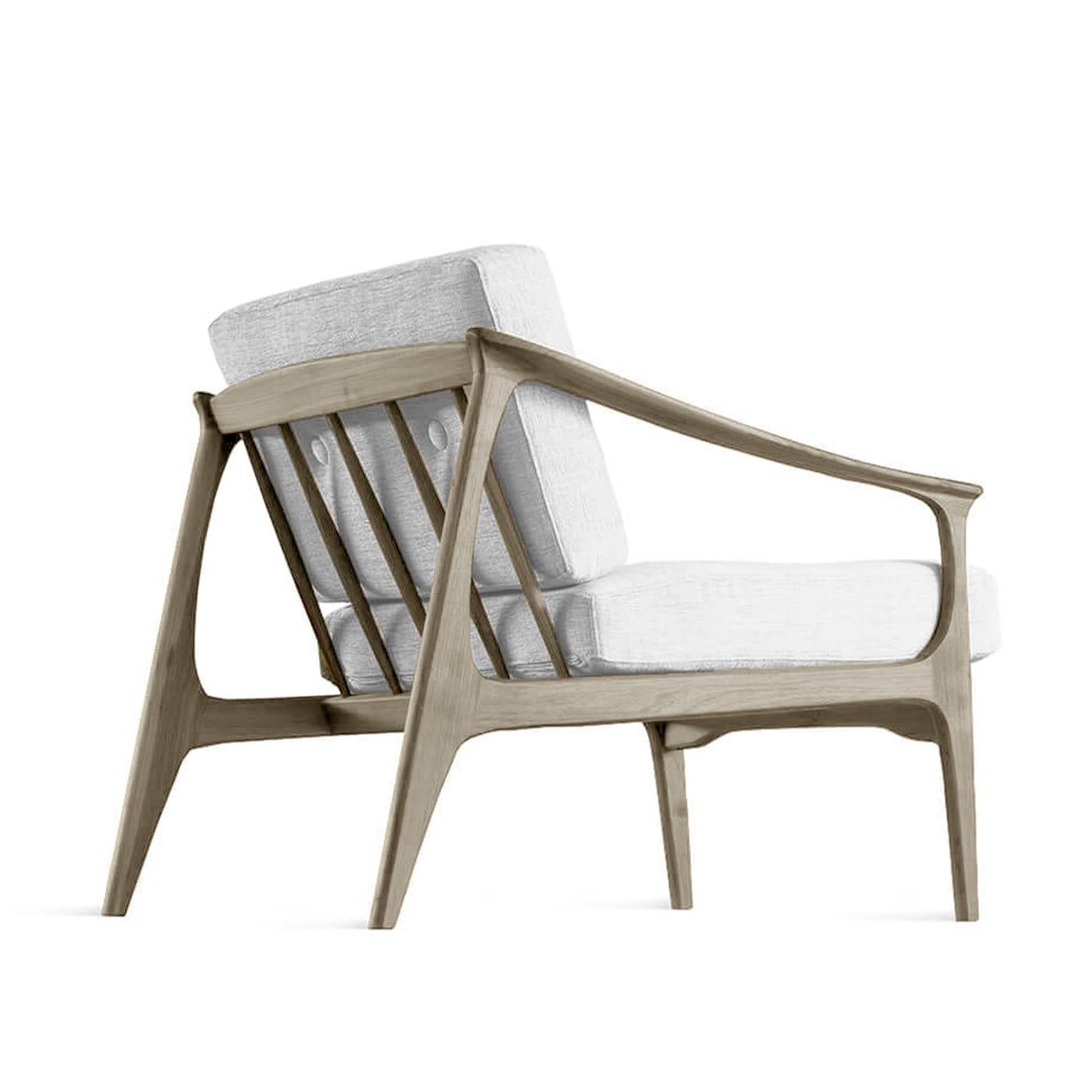 Quiete Grauer massiver Walnuss‑Sessel | Farbe: Linen BEL-LINO G077 11