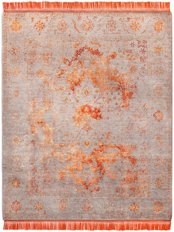 Copper Orange Naturgrau Teppich | Größe: 140 x 210 cm