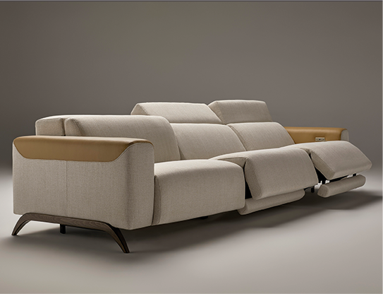Atlanta 2-Sitzer Leder- &amp; Stoffsofa