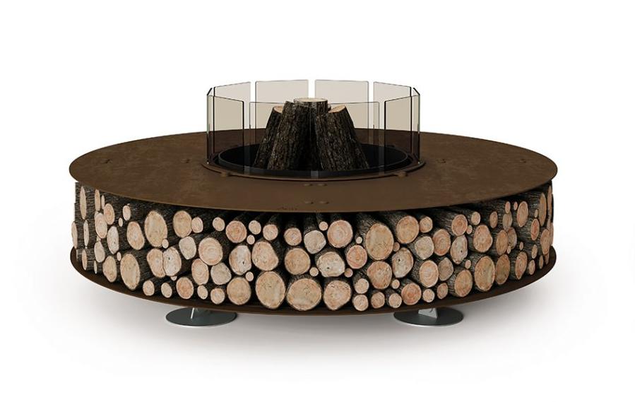 Zero Stahl‑Feuerstelle | Fertigstellung: Corten | Dimensions: Ø 100 cm