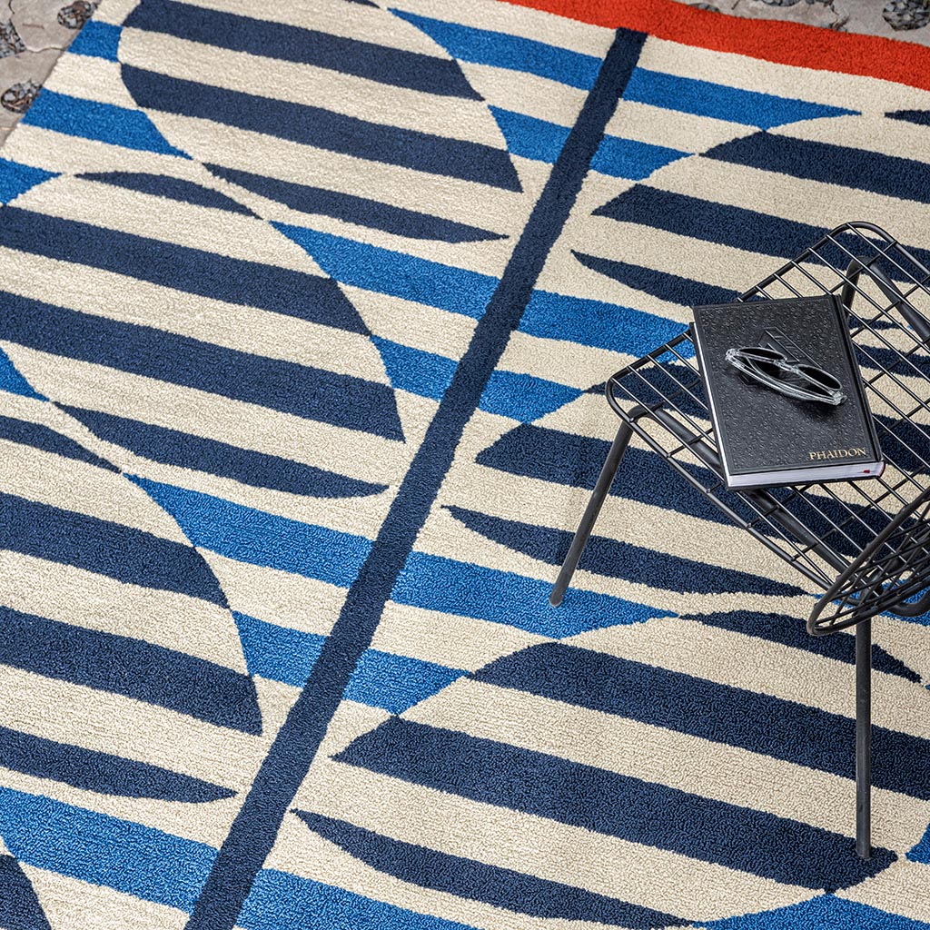 Stripy Stem Azure Outdoor-Teppich | Größe: 160 x 230 cm