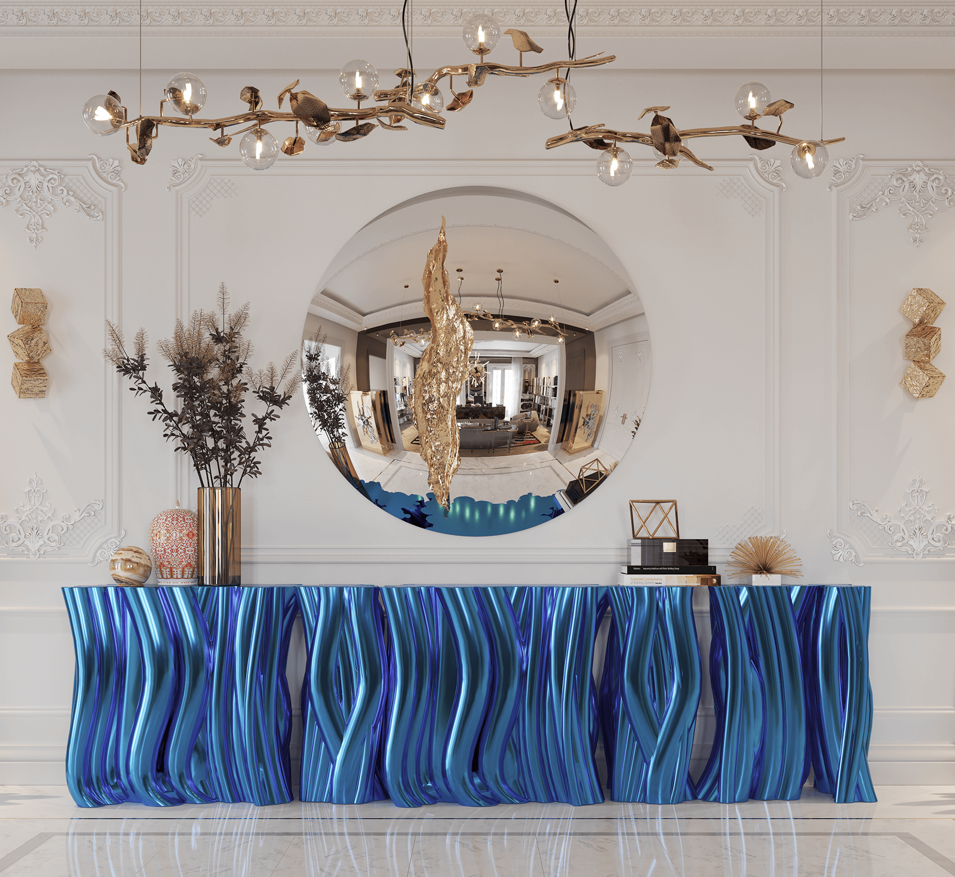 Monochrome Blaues Premium‑Sideboard