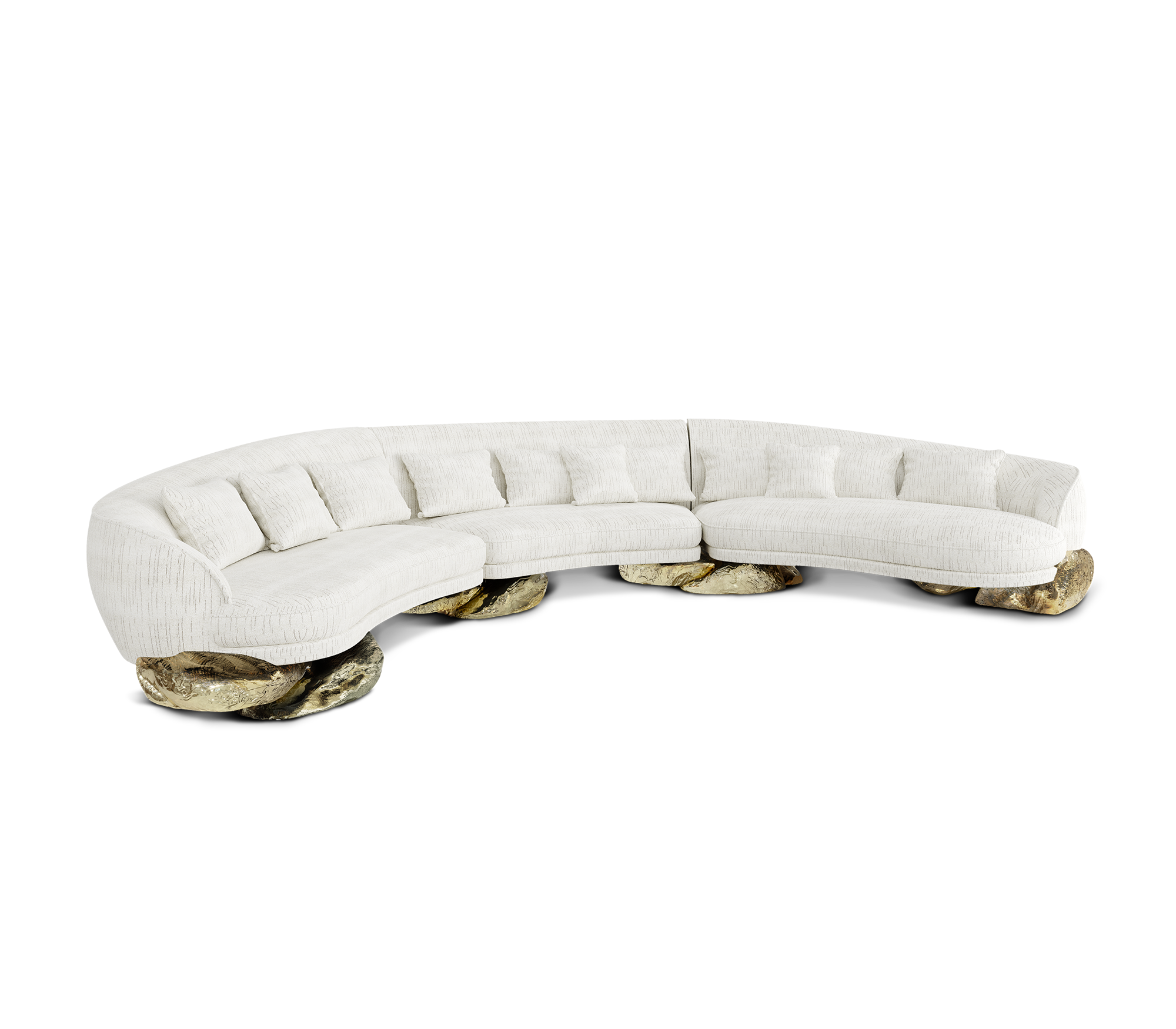 Angora Weißes gebogenes Sofa