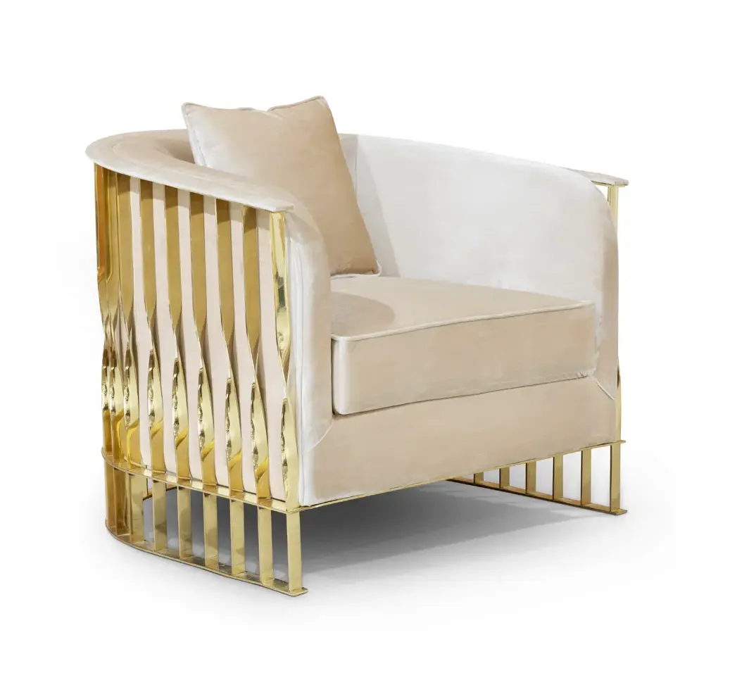 Solene Polierter Messing‑Sessel