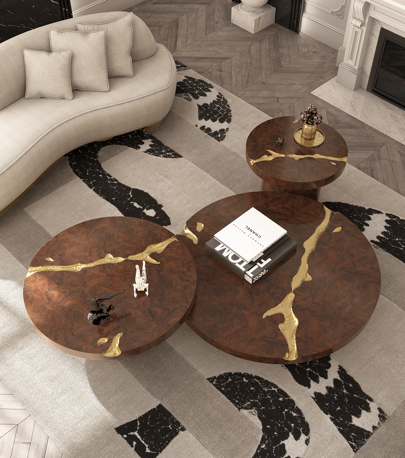 Dominion Luxe 3‑teiliges Mitteltisch‑Set | Konfiguration: Big