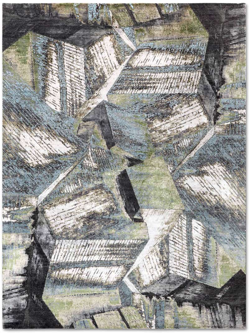 Brutalism GreenRust Hellgrau Teppich | Größe: 274 x 365 cm