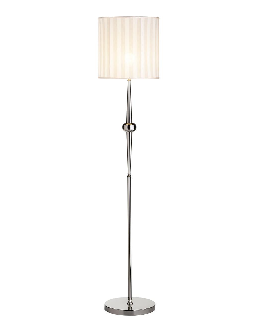 Elegante Stehlampe mit englischem Streifenstoffschirm