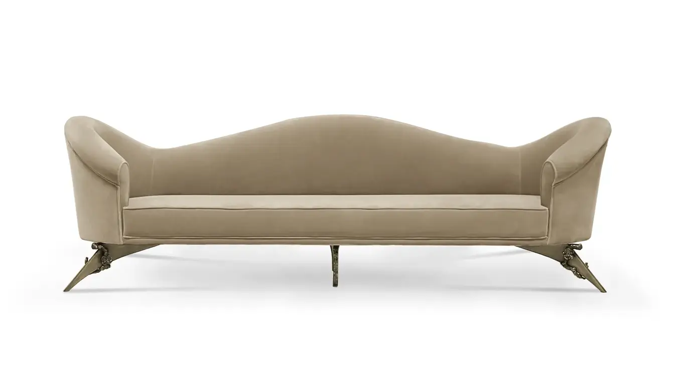 Colette Floral‑Sofa mit Metallgestell