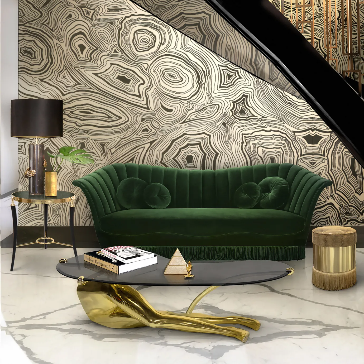Tavo Poliertes Messing‑Couchtisch