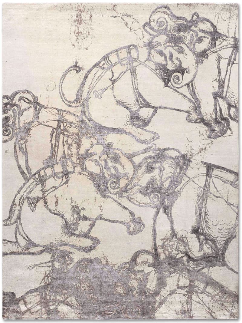 Elephants Original auf Beige Teppich | Größe: 274 x 365 cm