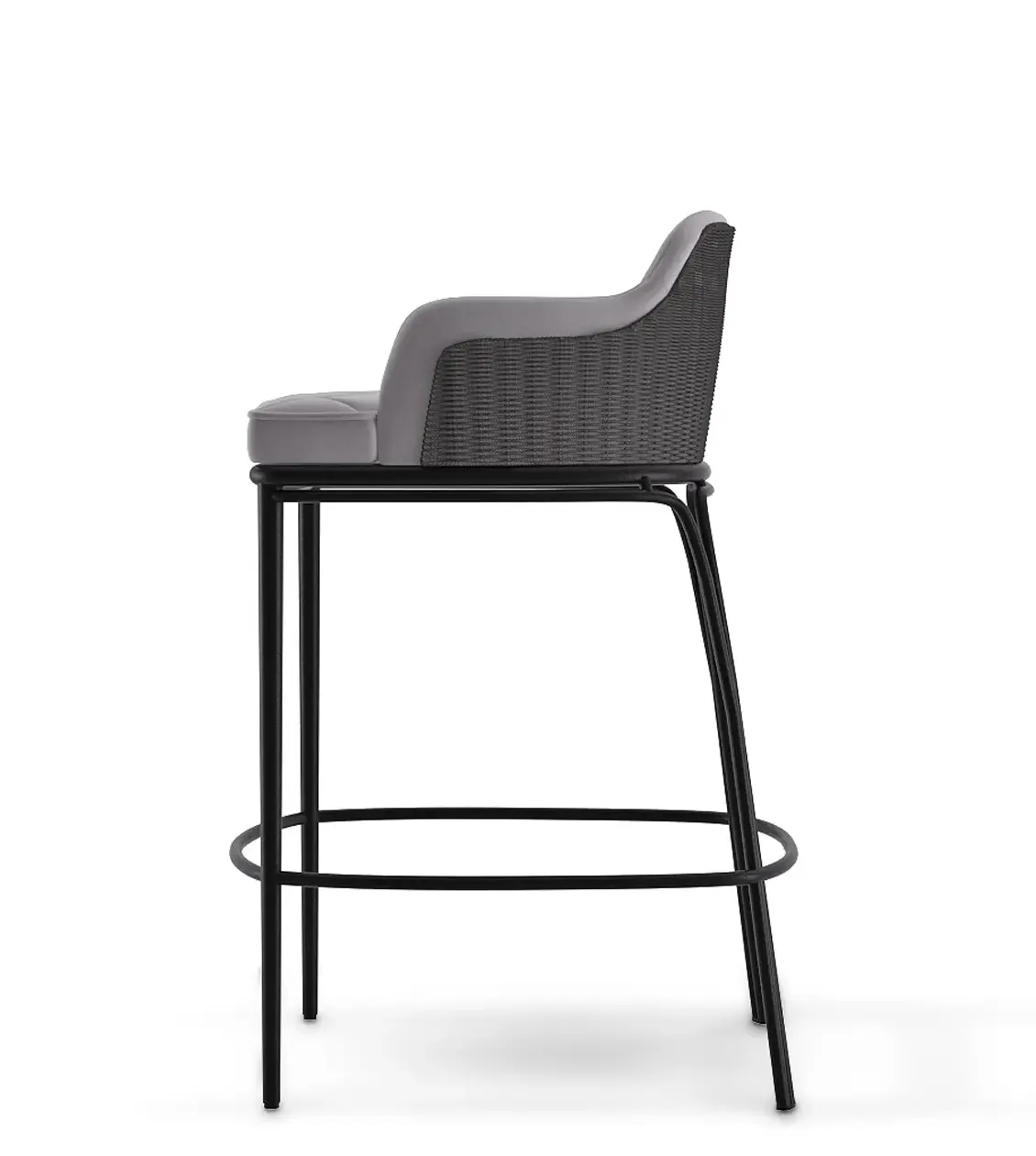 Regal grauer Garten‑Hocker