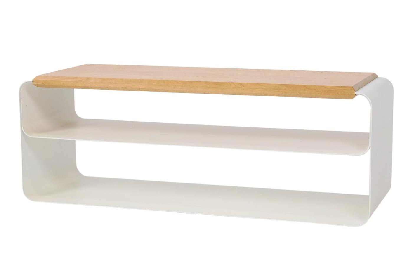 Moderne Holz-Metall-Bank