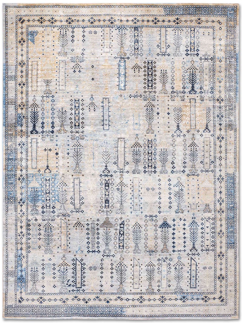 Soul Blue Grey auf Grau Teppich | Größe: 122 x 183 cm