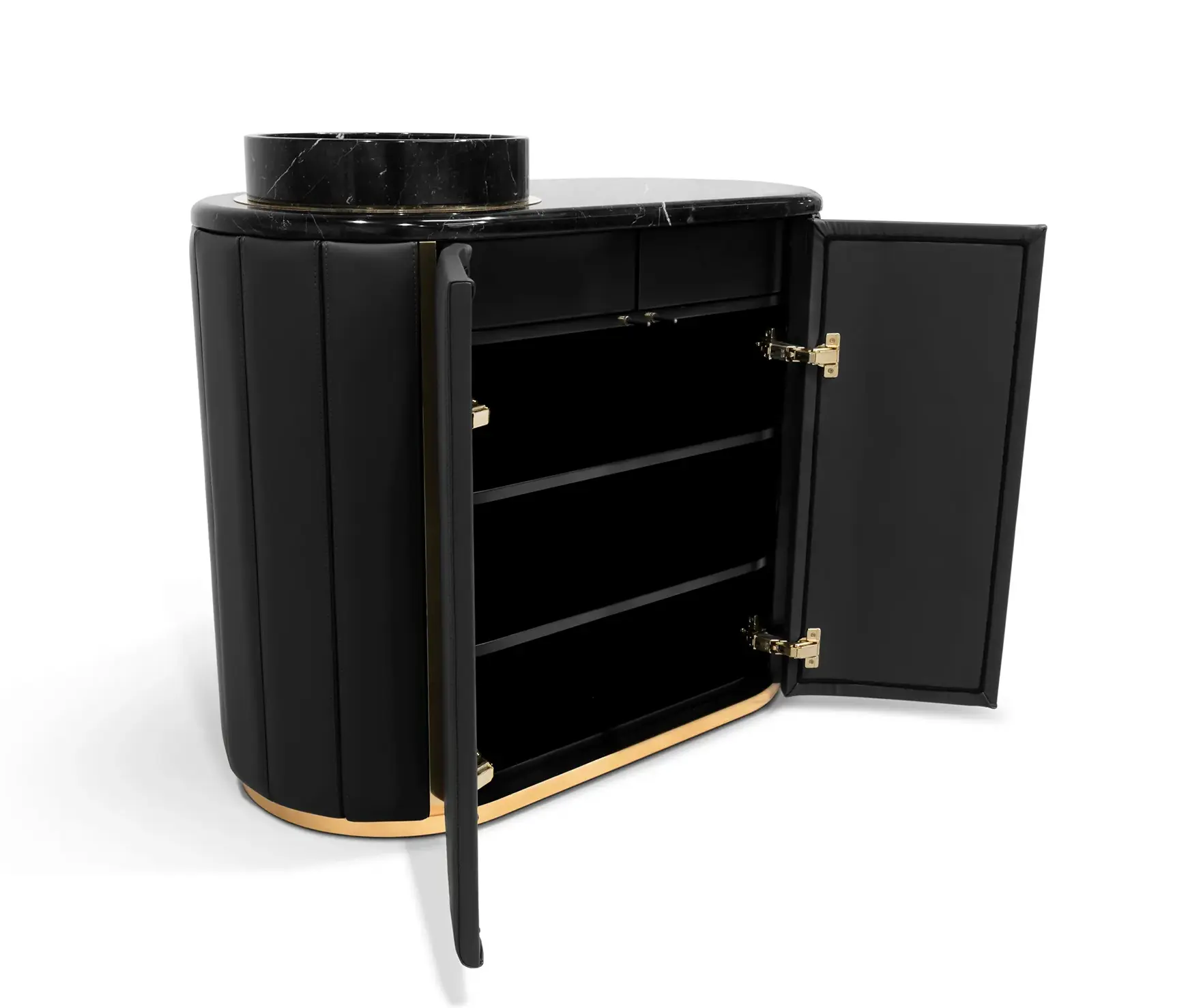 Majestätischer Schwarzer Waschtischunterschrank