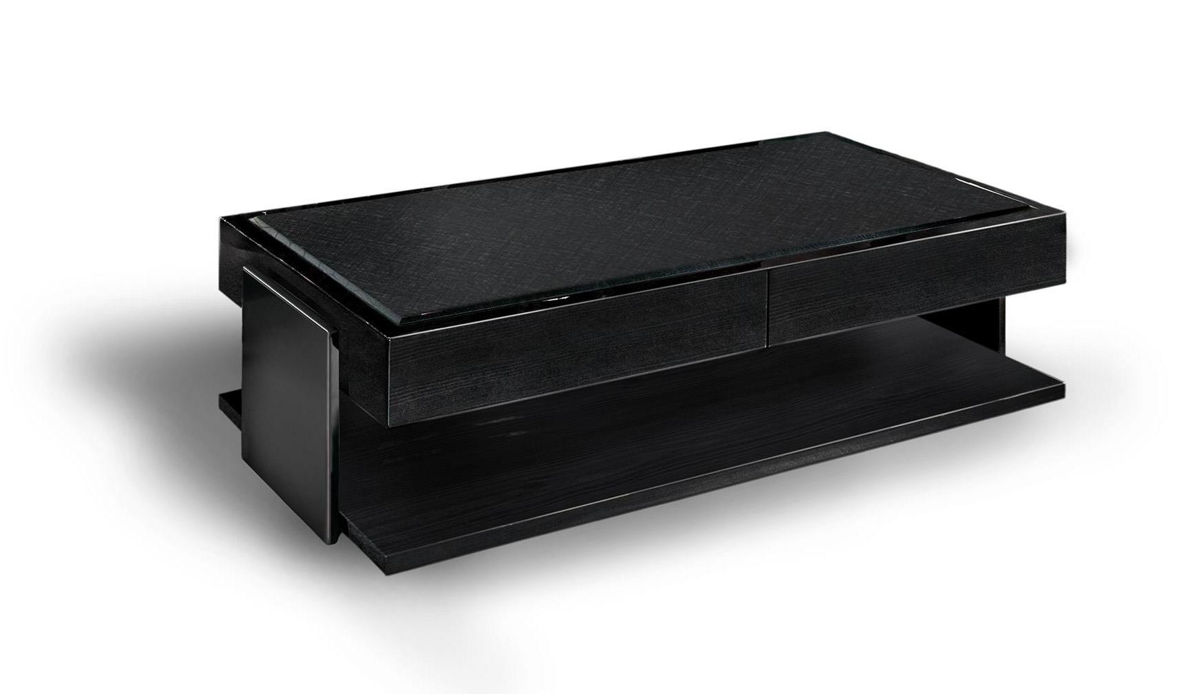 Schwarzer Couchtisch mit Schubladen