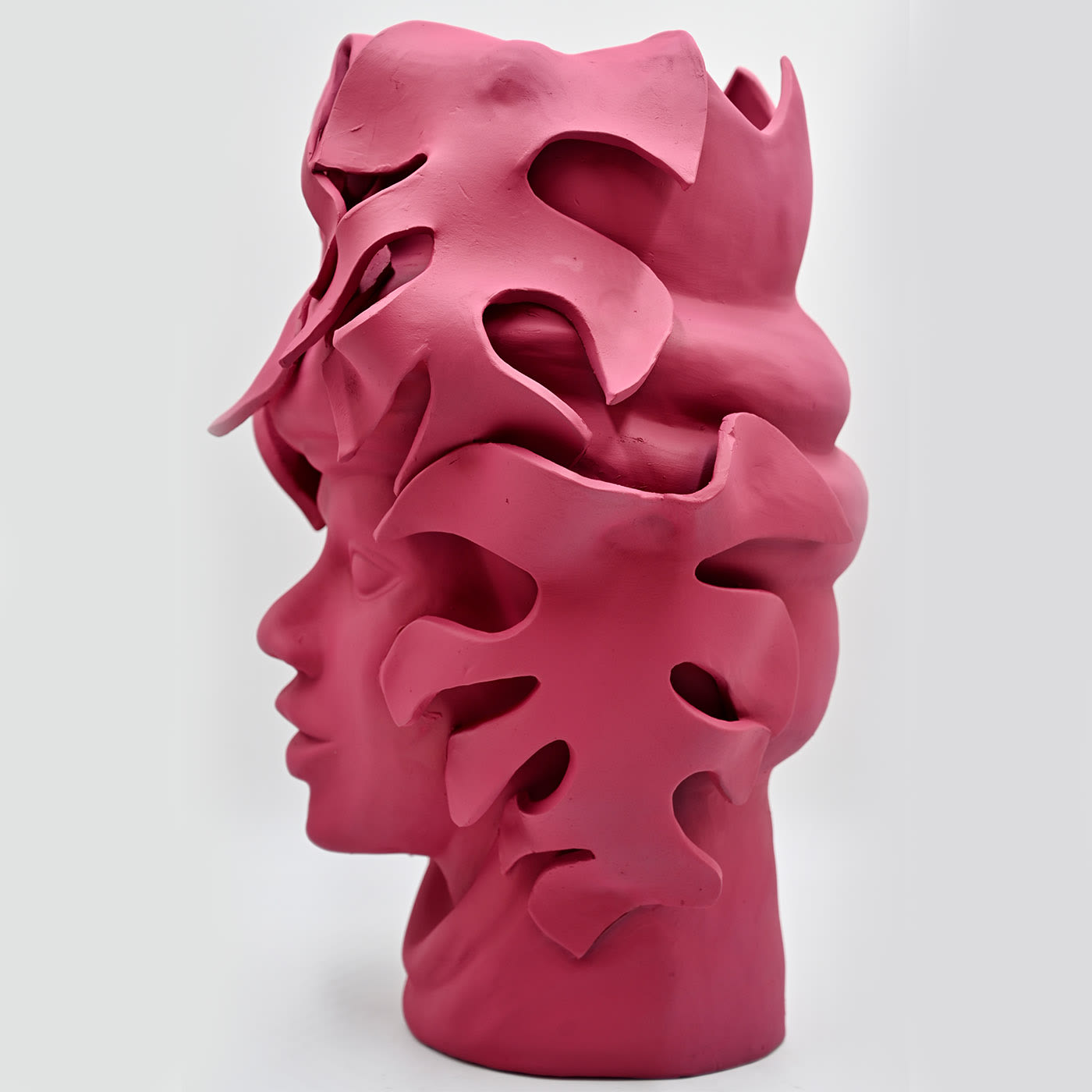 Maure‑Kopf rosa Skulptur