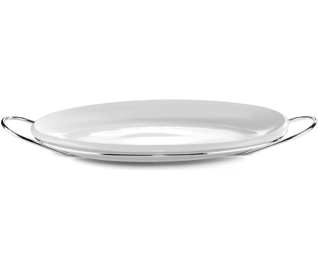 Grand Gourmet versilbertes ovales Tablett | Dimensions: 39 × 65 Grand Gourmet versilbertes ovales Tablett | Dimensions: 39 × 65