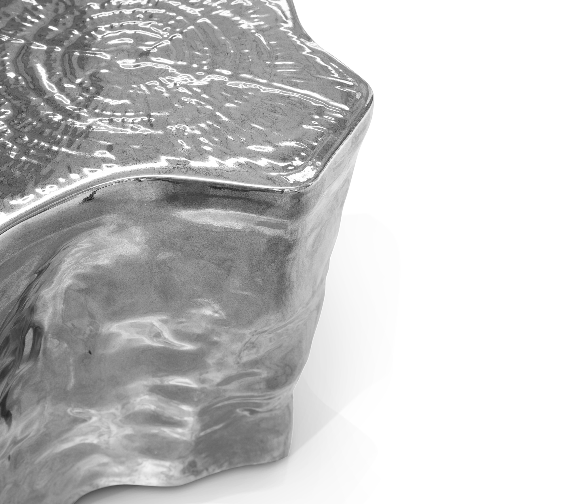 Horizon Silberner Keramik‑Beistelltisch