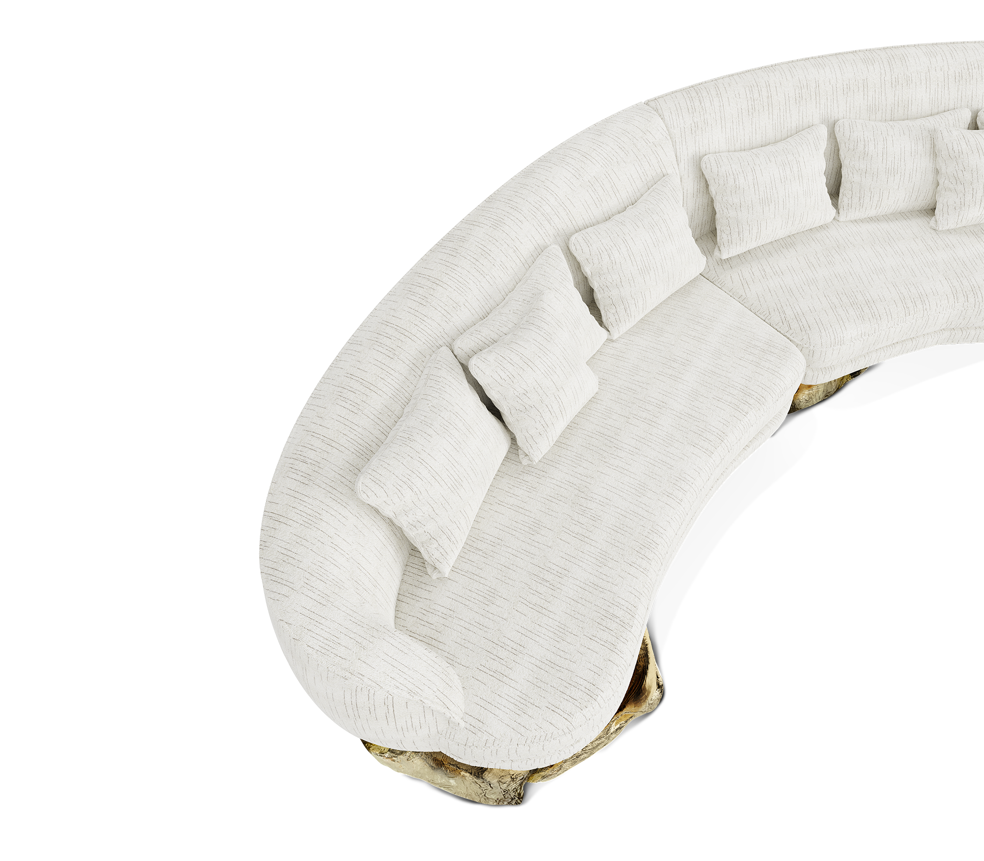 Angora Weißes gebogenes Sofa
