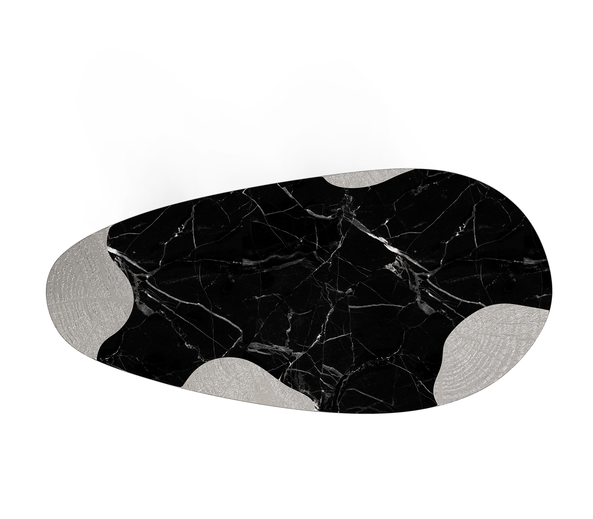 Athena Nero Marmor & Silber Esstisch