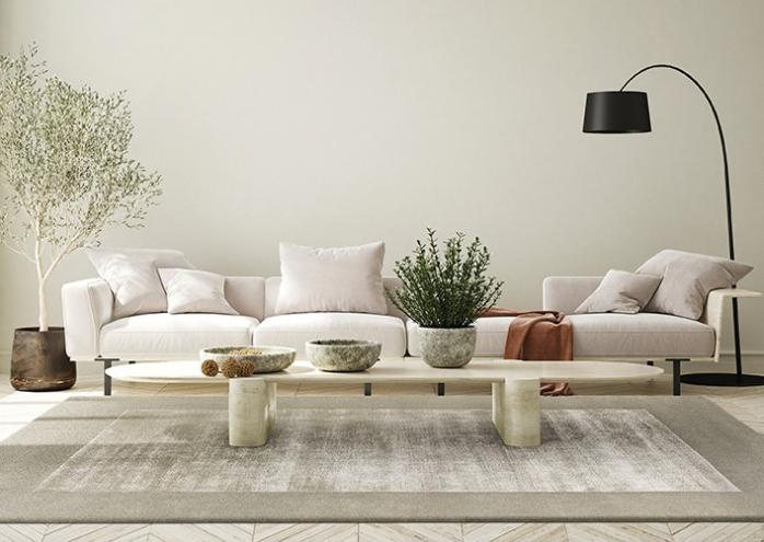 Border Vetiver Teppich | Größe: 160 x 230 cm
