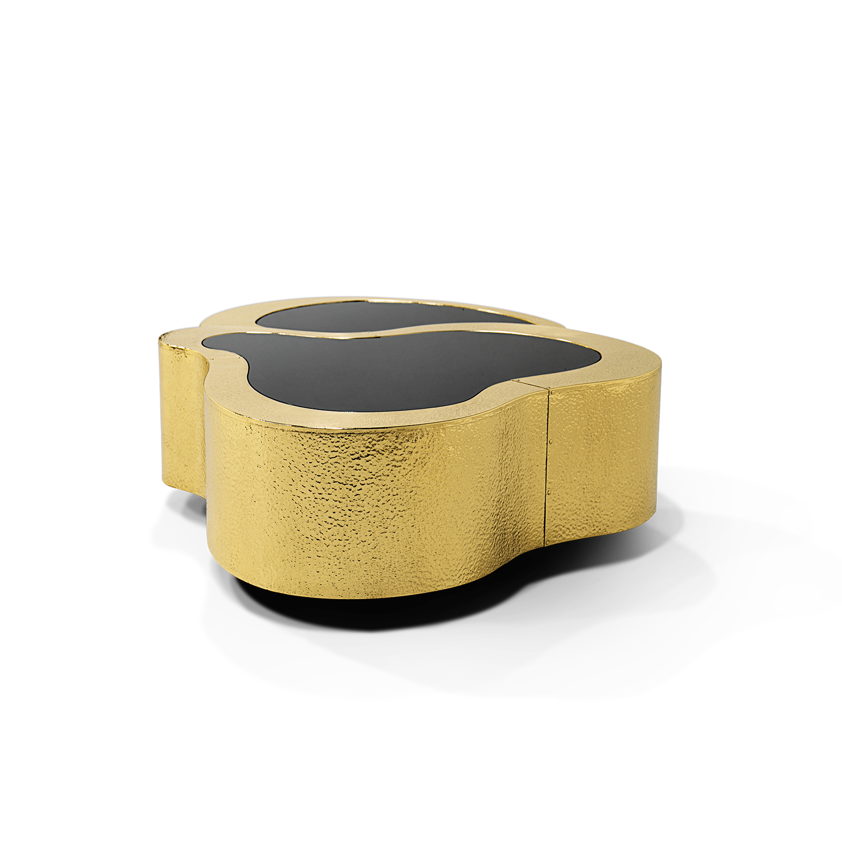 Crest Hammerschlag‑Messing Couchtisch‑Set | Konfiguration: Big