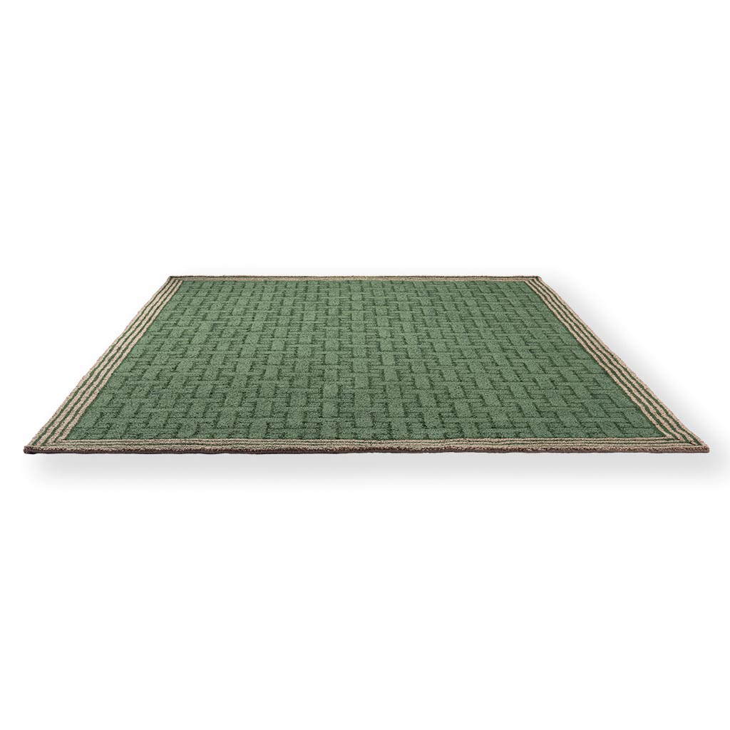 TB T Monogram Jadegrün Outdoor 455807 Teppich | Größe: 140 x 200 cm