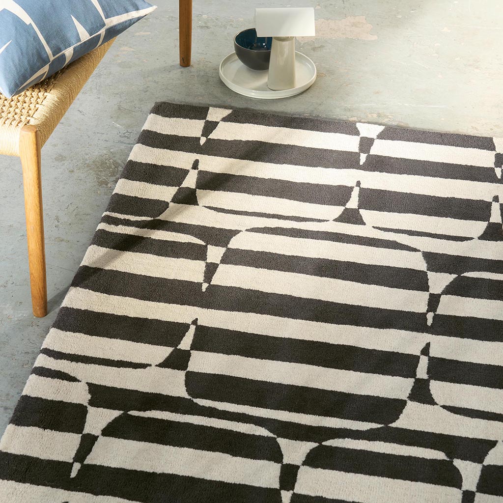 Lohko Stripe Charcoal Teppich | Größe: 120 × 180 cm