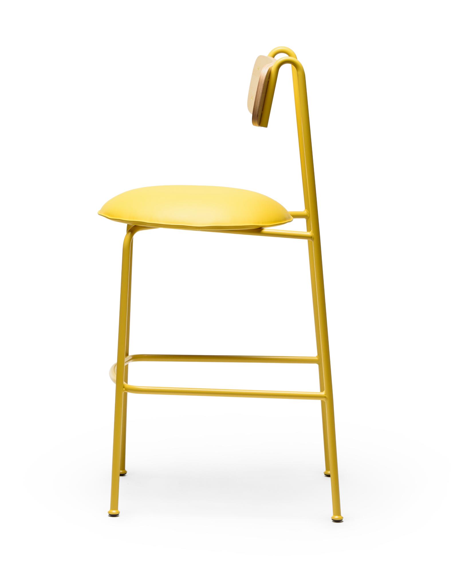 Lena SG-75 Gelber Eschenholz-Barhocker