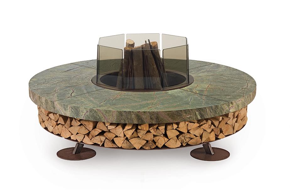 Ercole Marmor-Feuerstelle | Fertigstellung: Braun | Dimensions: Ø 250 cm