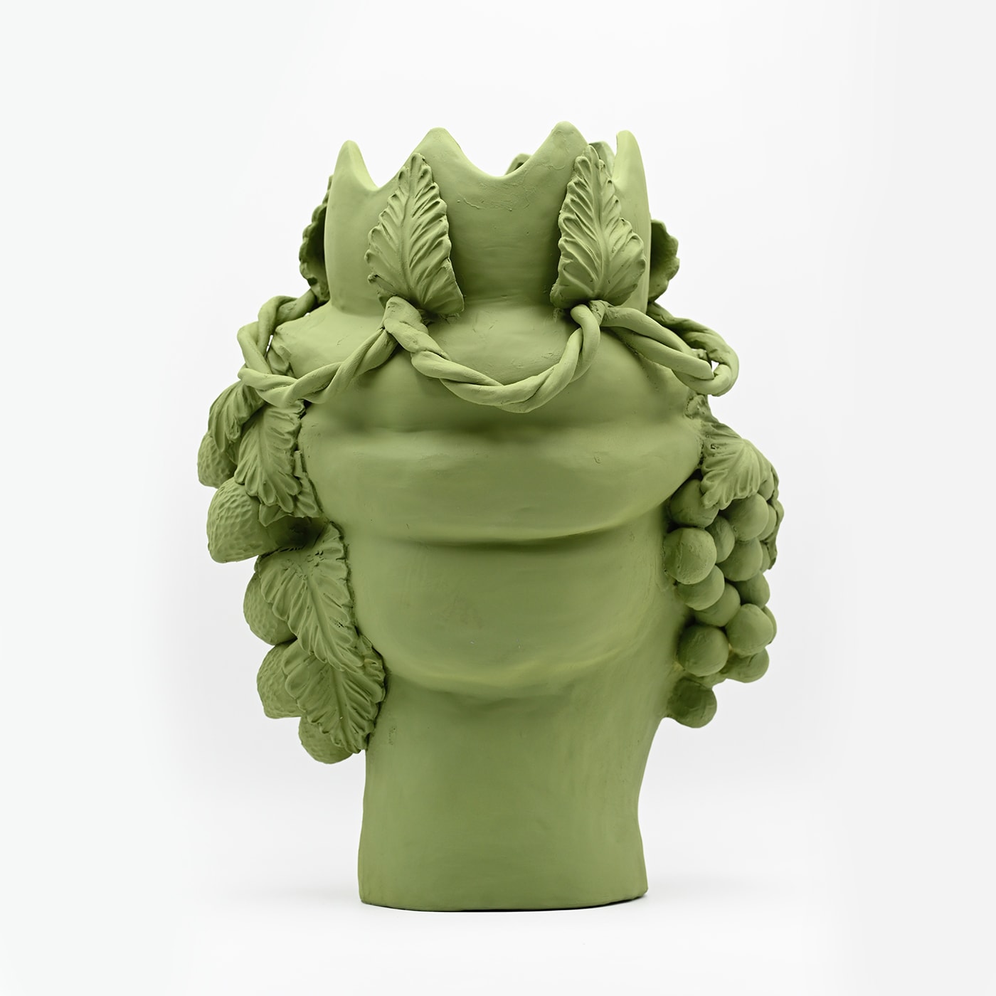 Maure‑Kopf grün matt Skulptur