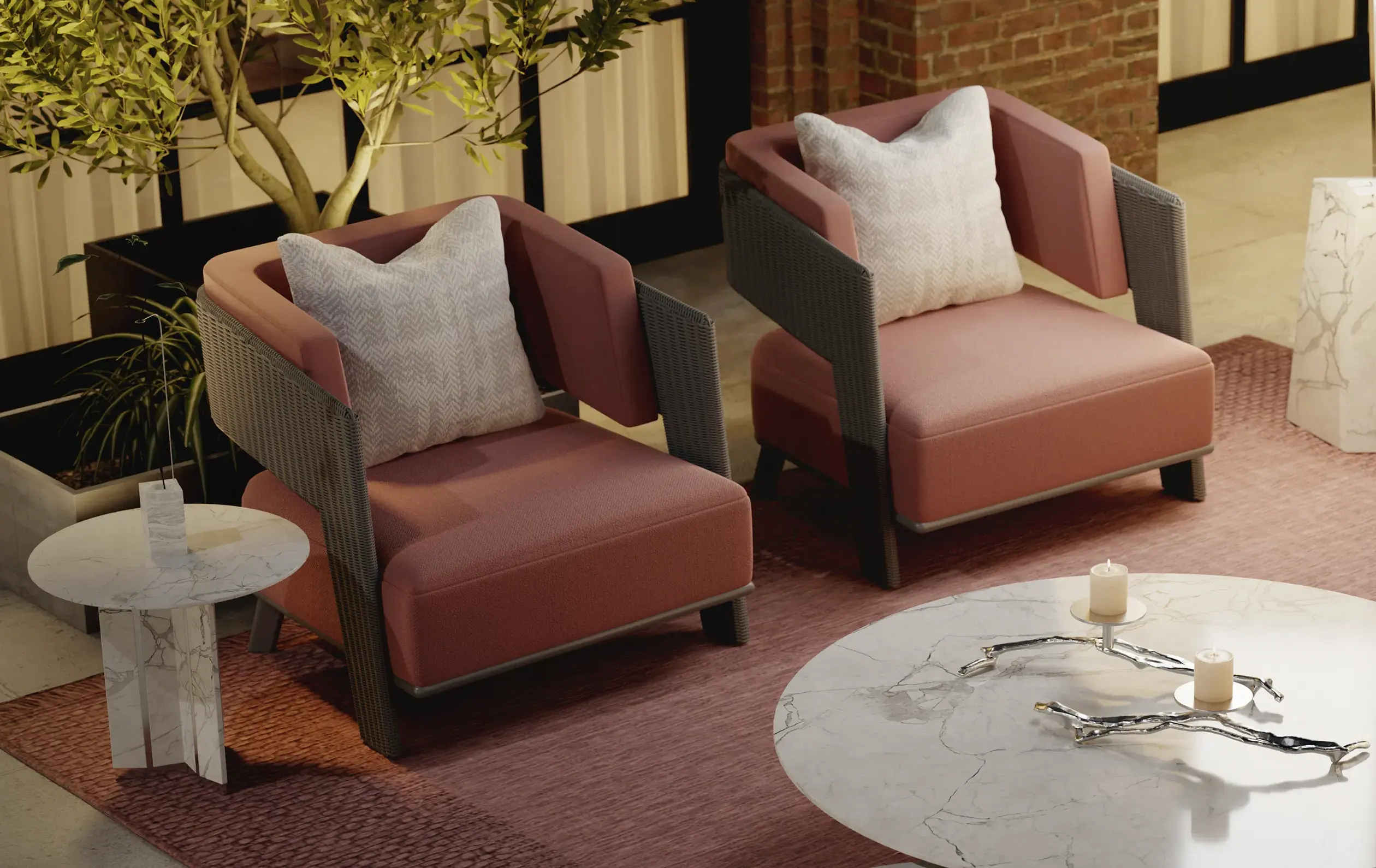 Crown grauer Outdoor‑Sessel