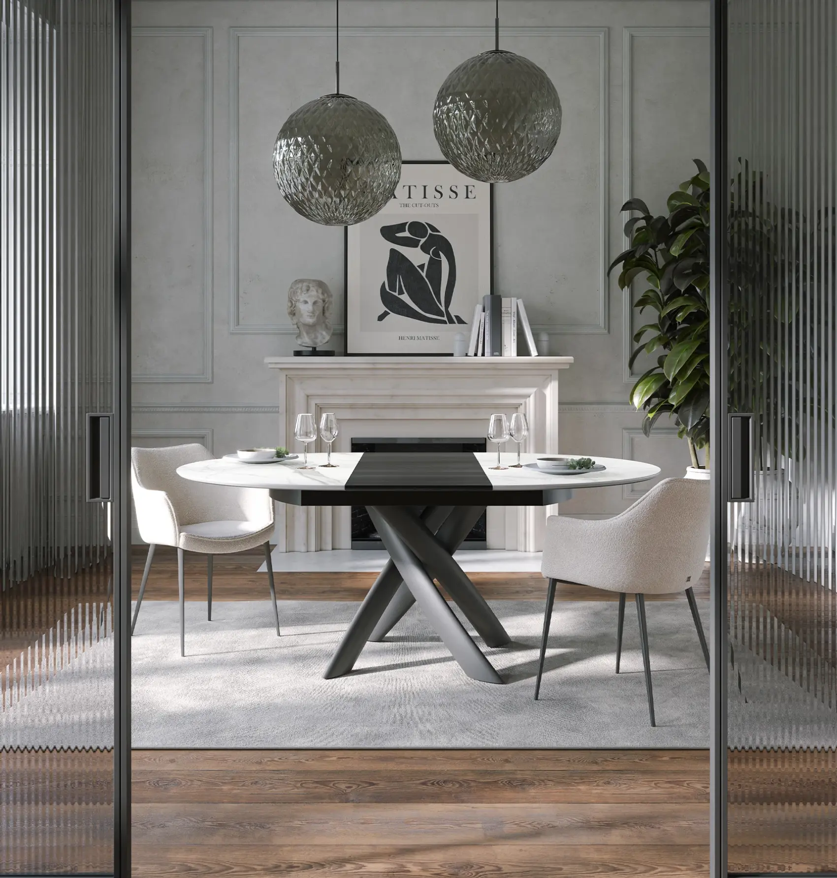 Style Esstisch rund ausziehbar