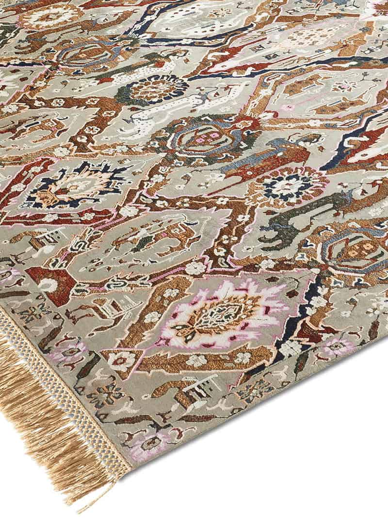 Kava Bagh Reverse Original auf Grau‑Grün Teppich