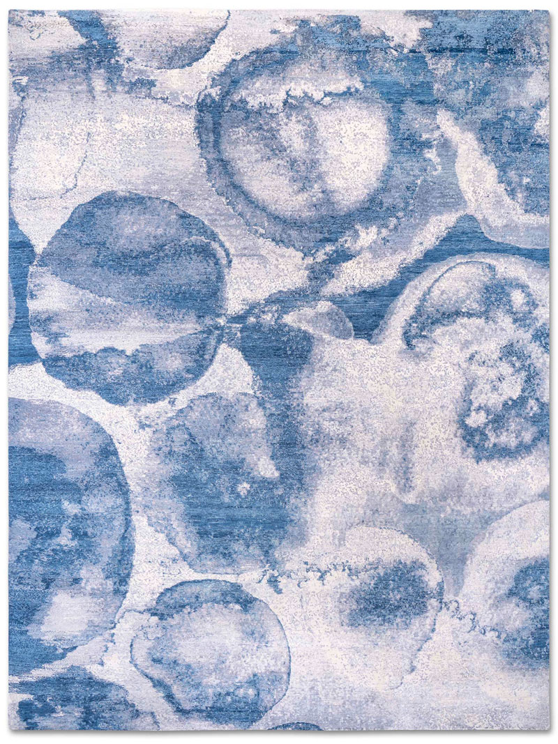 Splash Galileo Blue auf Hellgrau Teppich | Größe: 183 x 274 cm