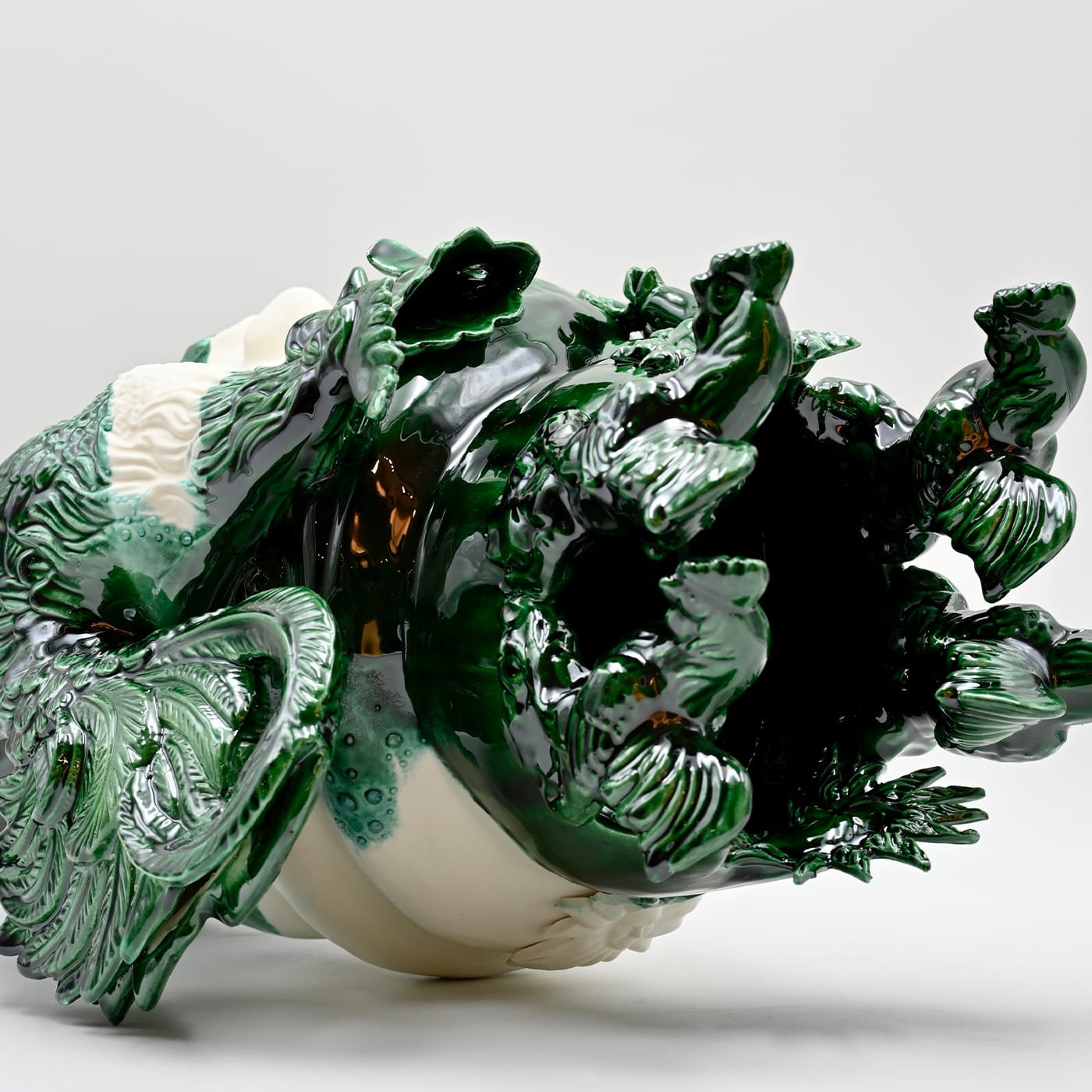 Grün‑weiße einzigartige Maure‑Kopf Skulptur