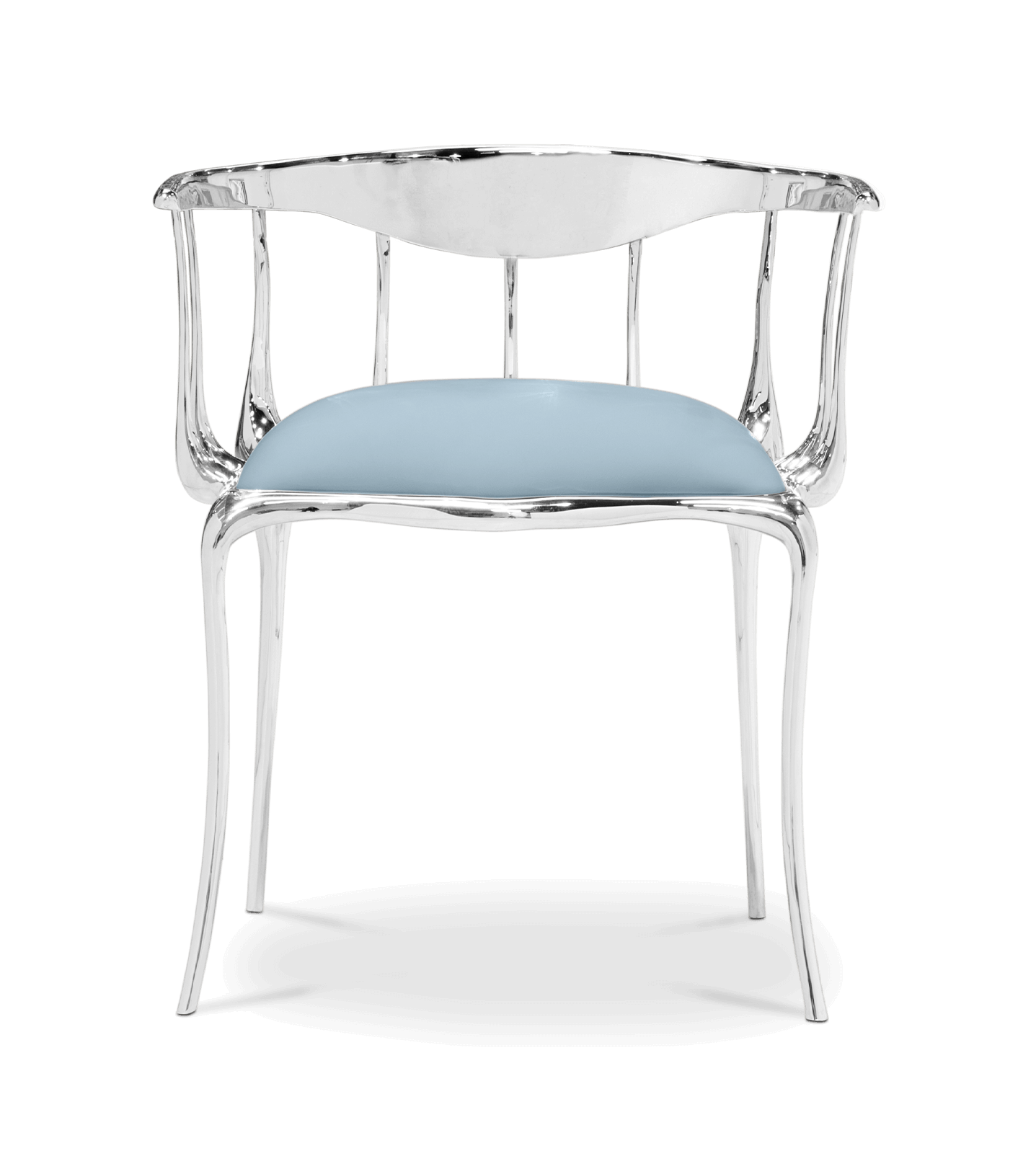 Silberner Luxus‑Stuhl