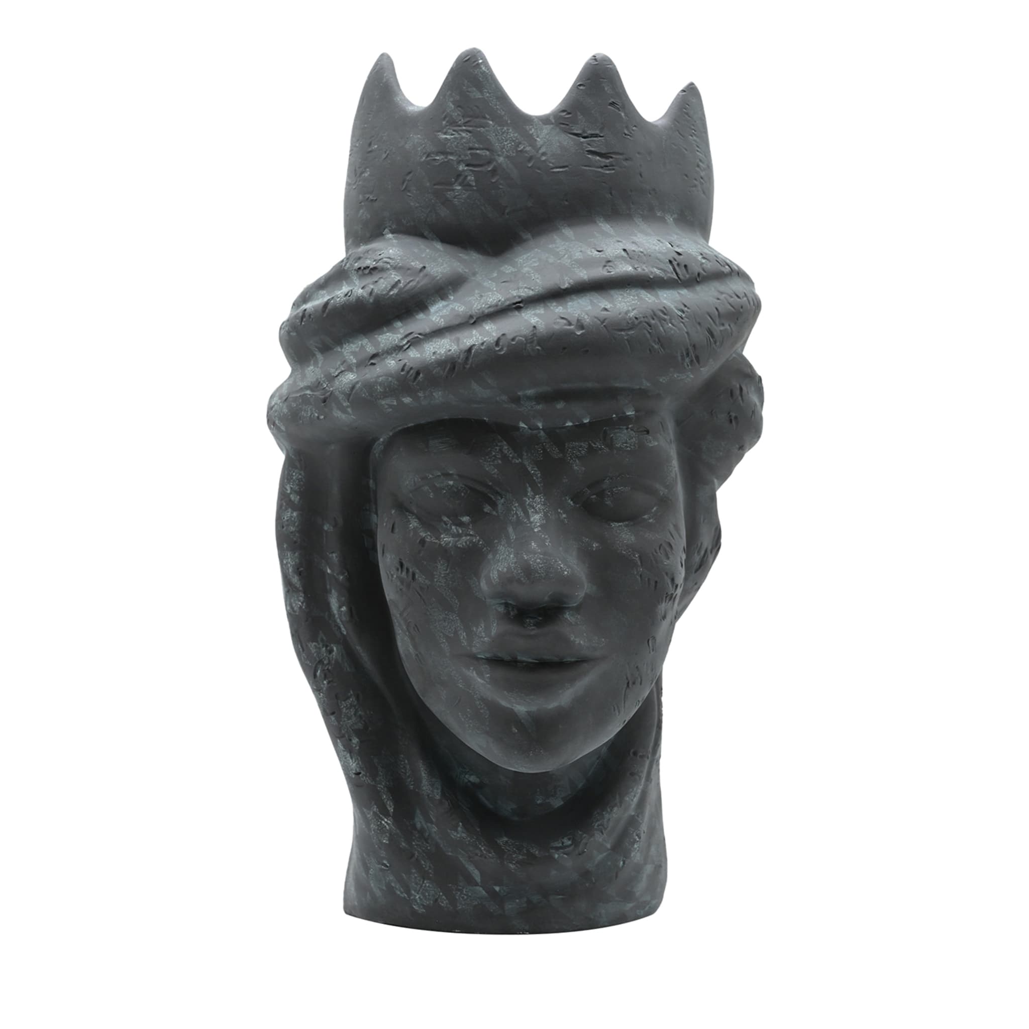 Maure‑Kopf graue Skulptur