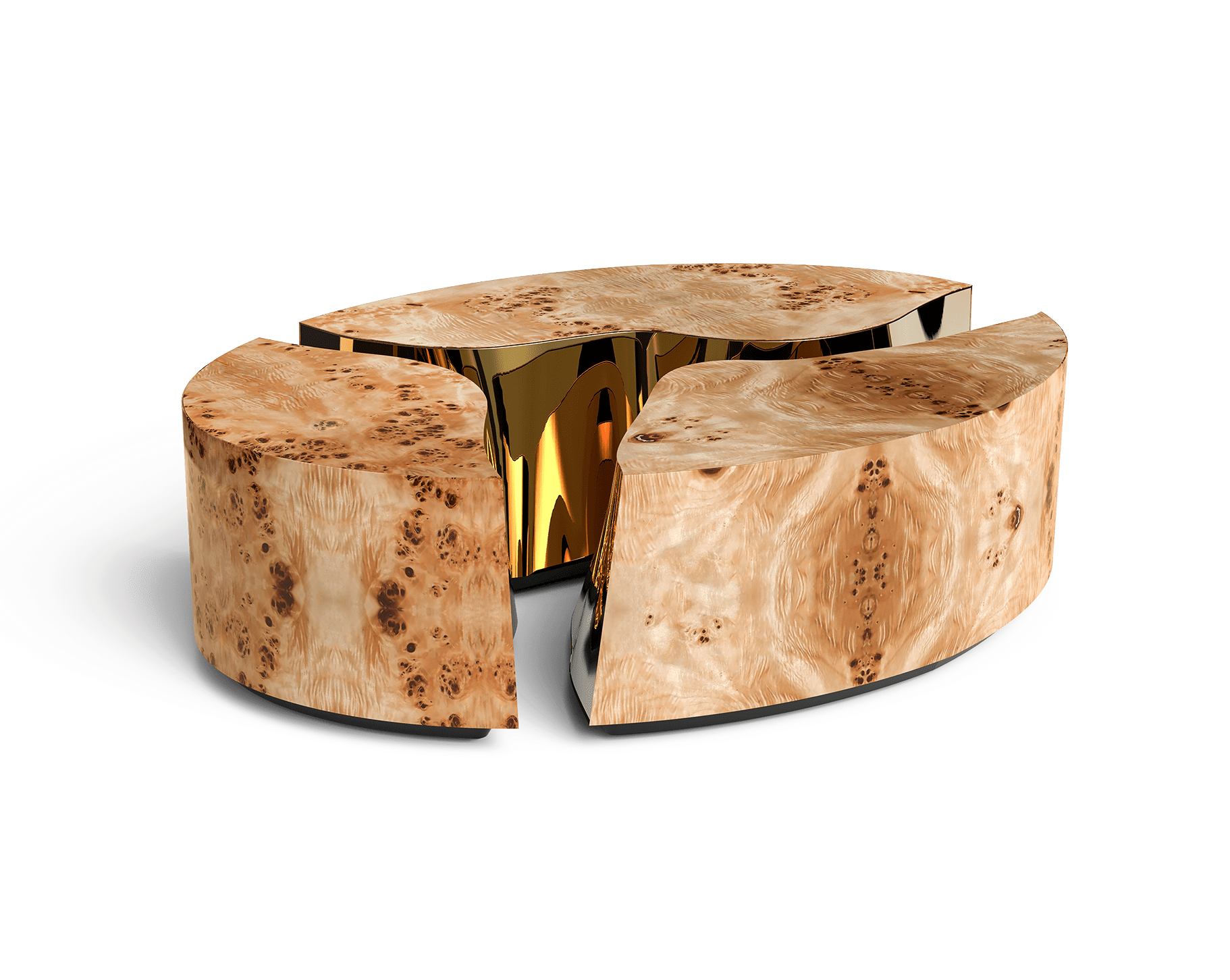 Fissure Ovaler Poplar‑Couchtisch