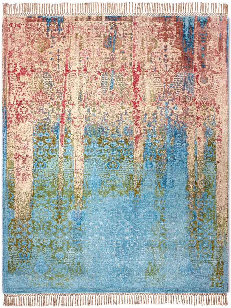 Woods Mehrfarbig auf Hellblau Teppich