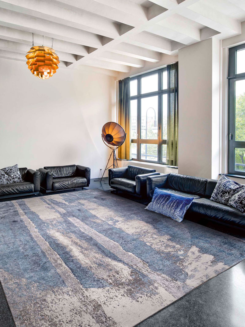 Galileo SkyBlue auf Hellgrau Teppich | Größe: 183 x 274 cm