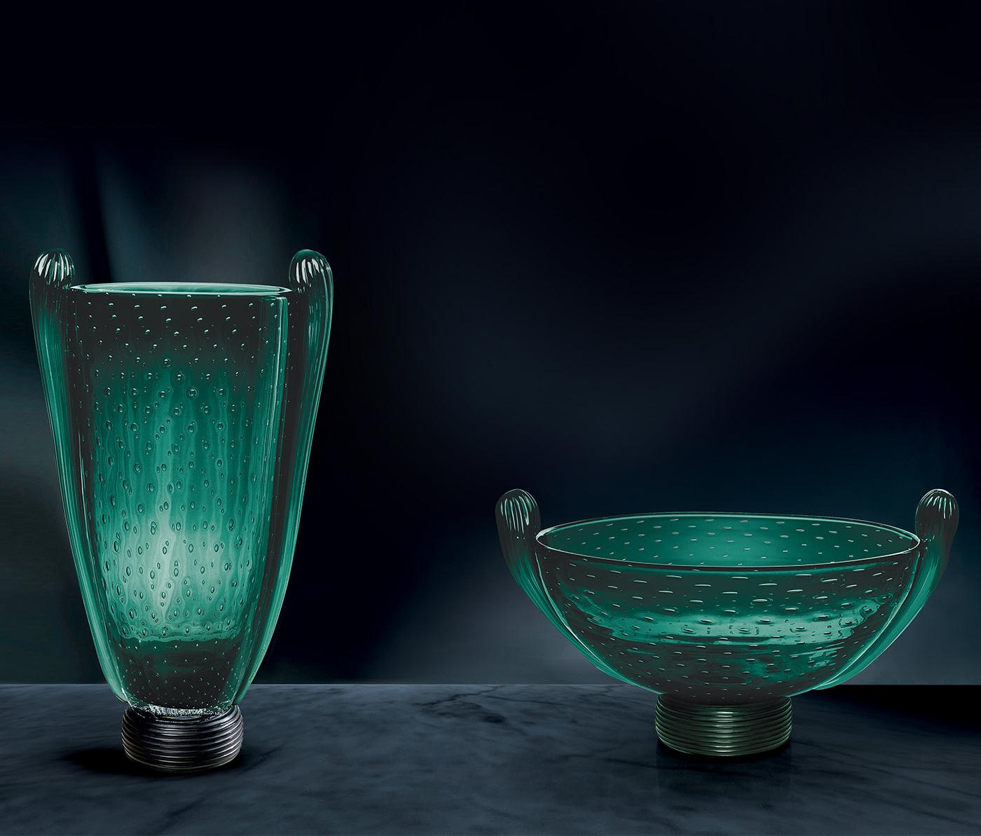 Schale aus grünem Muranoglas